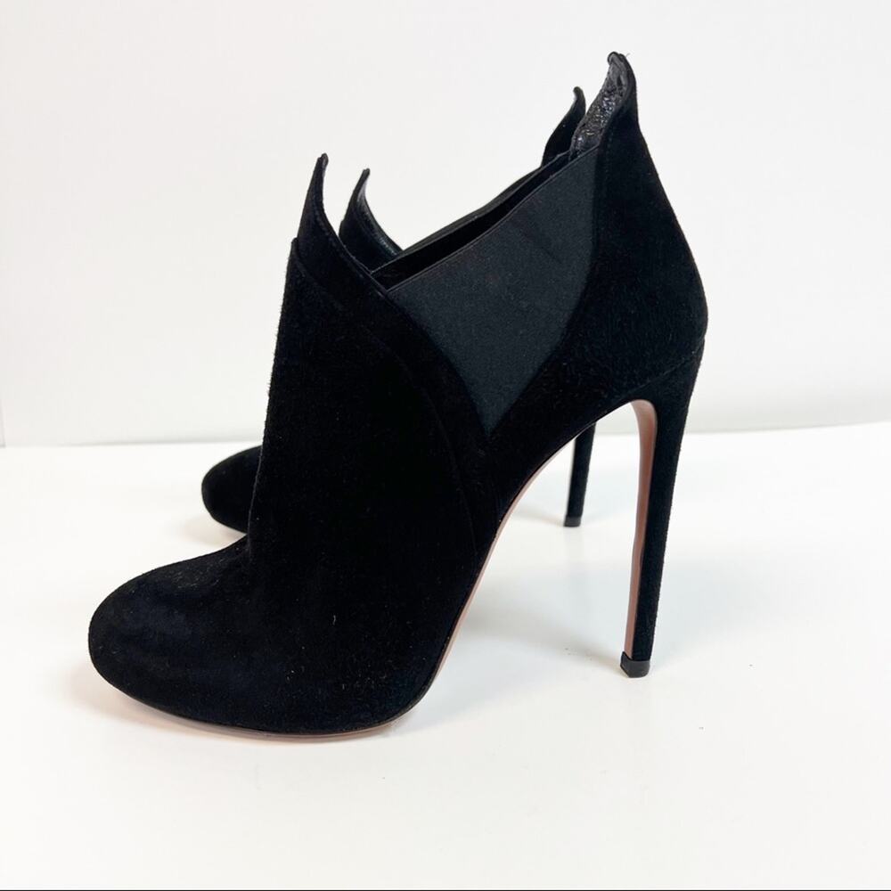 Alaia Black Suede Ankle Booties SZ 37.5 - Picture 3 of 9